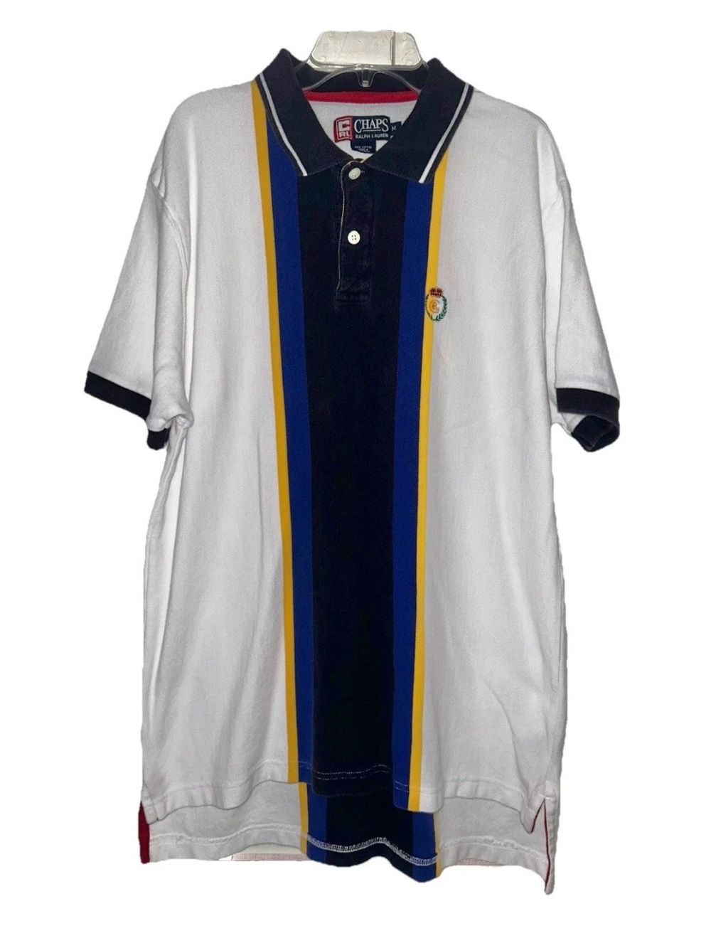 Vintage 90s Chaps Ralph Lauren Color Block Rugby Vertical Stripe Multicolor Polo